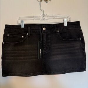 Fashion Nova Black Micro Mini Denim Skirt